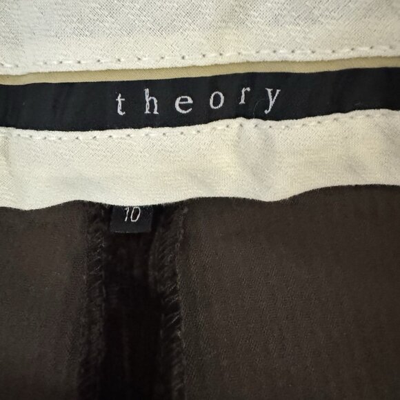 Theory Women’s Flare Corduroy Pants Size 10 Low Rise Flare Cut Trousers Brown - Picture 5 of 7